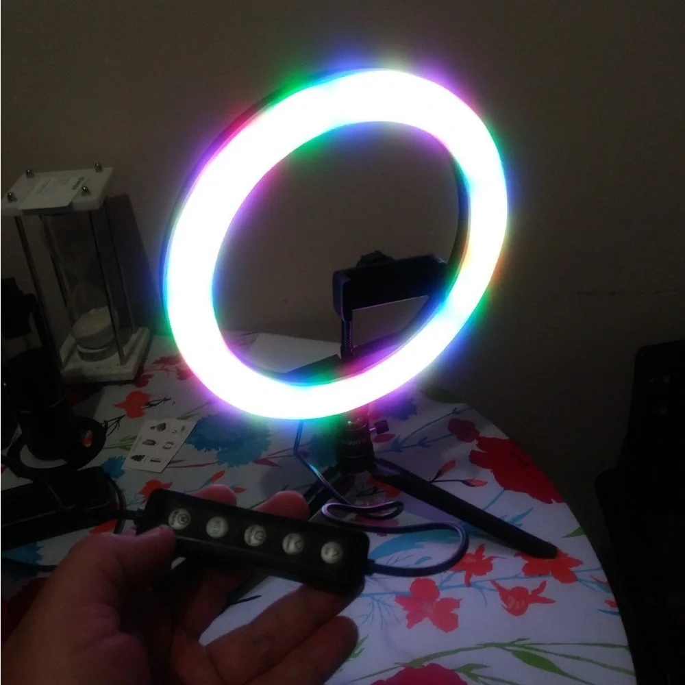 RGB LED Ring Light with Tripod and Remote